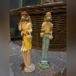 The Hermitage Collection Victorian 'Pencil Bunny' Figurine Pair